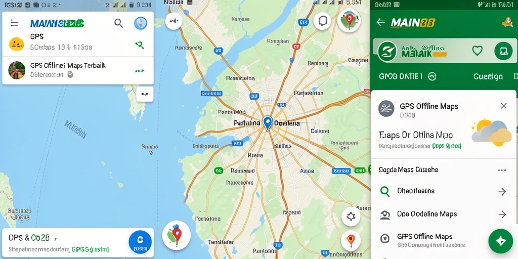 Antarmuka pengguna aplikasi MAIN88 yang memudahkan navigasi GPS Offline.