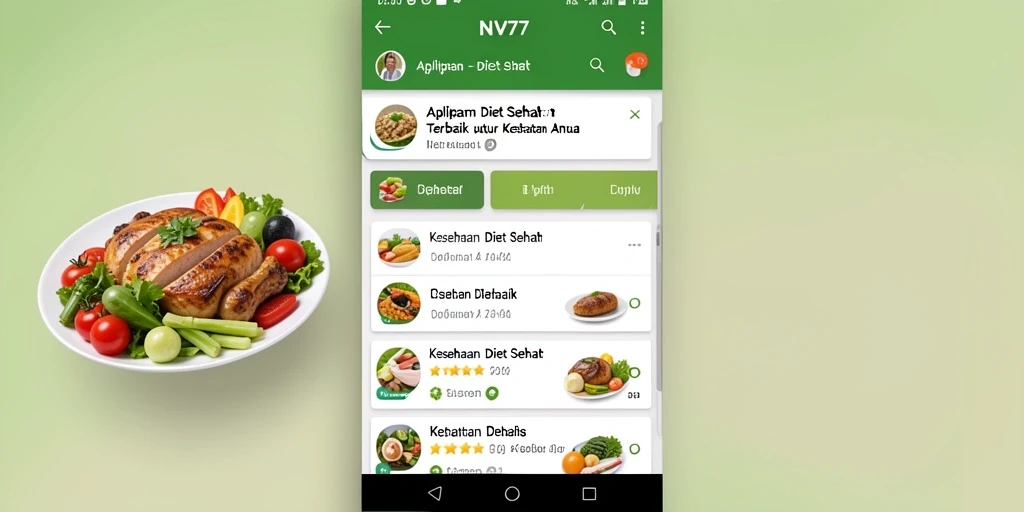 Antarmuka NV77 yang ramah pengguna dengan fungsi Diet Sehat.