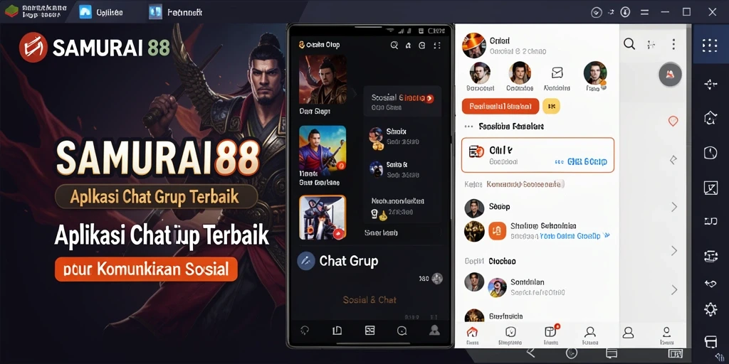 Tampilan antarmuka SAMURAI88 yang ramah pengguna saat melakukan chat grup.