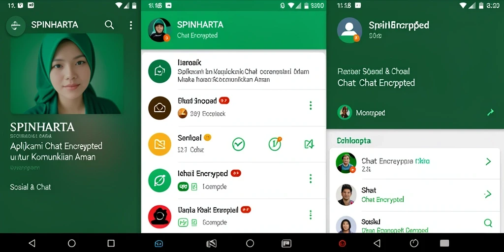Antarmuka SPINHARTA yang sederhana dan aman untuk chatting.