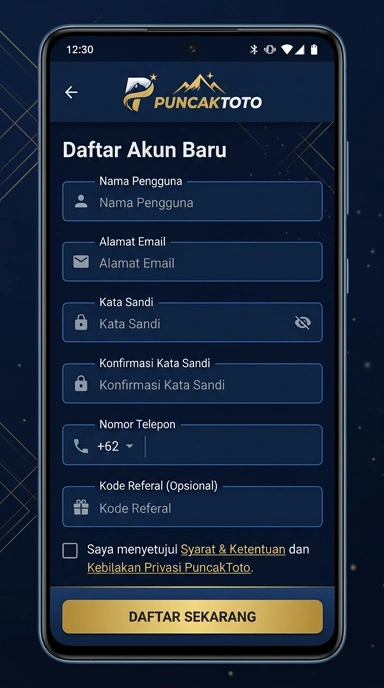 Panduan Registrasi Akun Puncaktoto untuk Pengguna Android